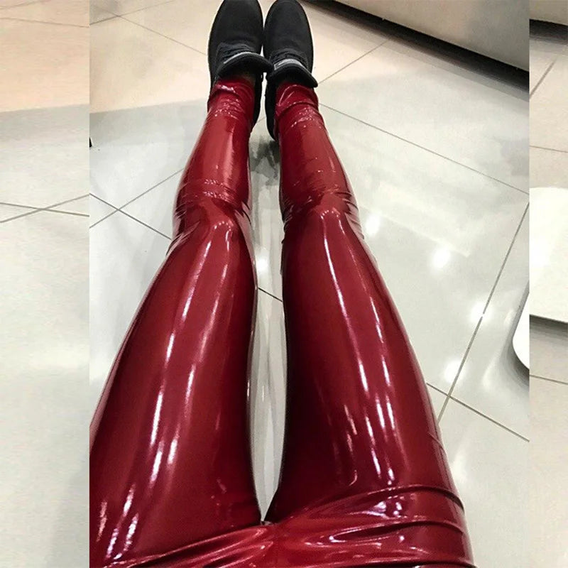 Leather Black Pants Leggings High Waist Women Sexy Elastic Skinny Push Up Leggings Stretch Jeggings Women Legings