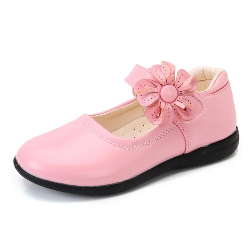Girls Leather Shoes for Children Dress, Princess School Shoes Bow-knot Black.