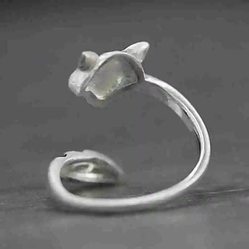 Raccoon Silver Color Plated  Fox Women Rings Adjustable Open Fashion Ring