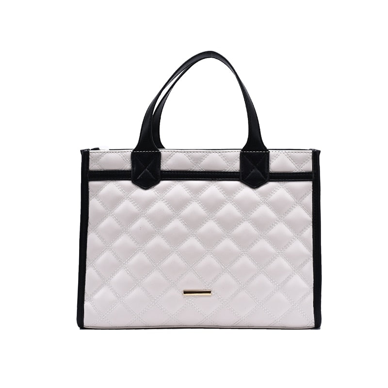 Lattice Large Tote bag 2021 Fashion New High quality PU Leather Women's Designer Handbag High capacity Shoulder Messenger Bag