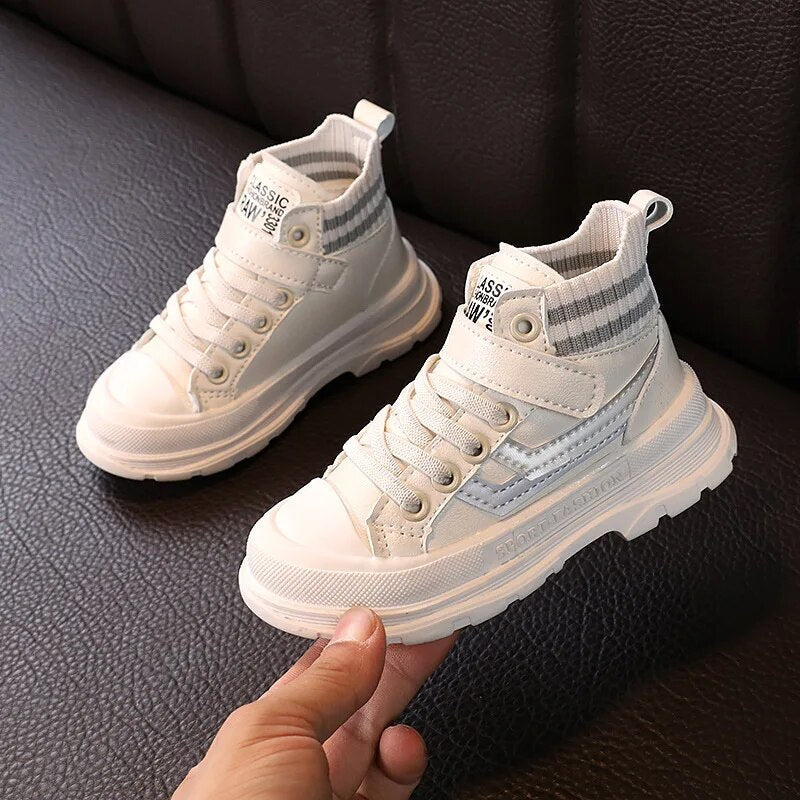 Spring Autumn Winter Children Sneakers Martin Boots Kids Shoes Boys Girls Snow Boots Casual Shoes Girls Boys Plush Fashion Boots
