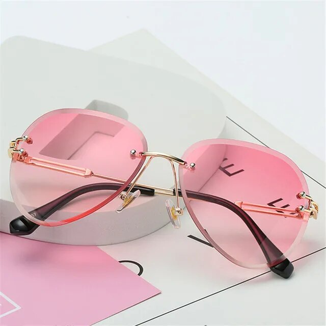 Mirror Sunglasses For Women 2021 Retro Glasses Women's Sunglasses Metal Points Polit Sun Glasses Lunettes femme oculos UV400