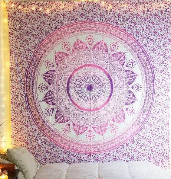 Indian Decor Mandala Tapestry Wall Hanging Hippie Throw Bohemian Ombre Bedspread 150x210cm