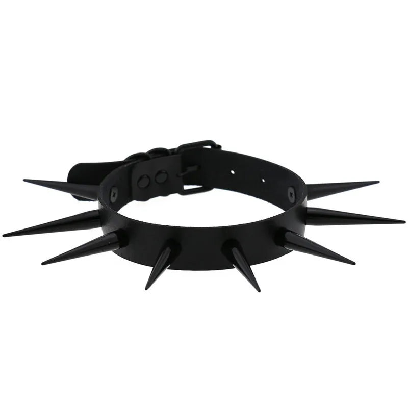 Red Long Spike Choker Punk Collar Women Men Rivets Studded Chocker Necklace 2021 Fashion Goth Jewelry Metal Gothic Accessories