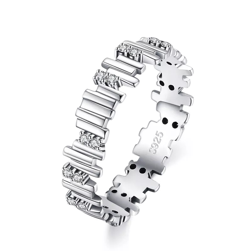 Modian Silver Rings Irregular Geometric Line Art Finger Rings for Women Genuine 925 Sterling Silver Fine Jewelry 2024