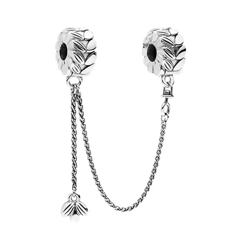 New Animal Footprint Musical Note Safety Chain Crown Boy Pendant Fits Pandora Charm Bracelet DIY Women's Original Beading Gifts