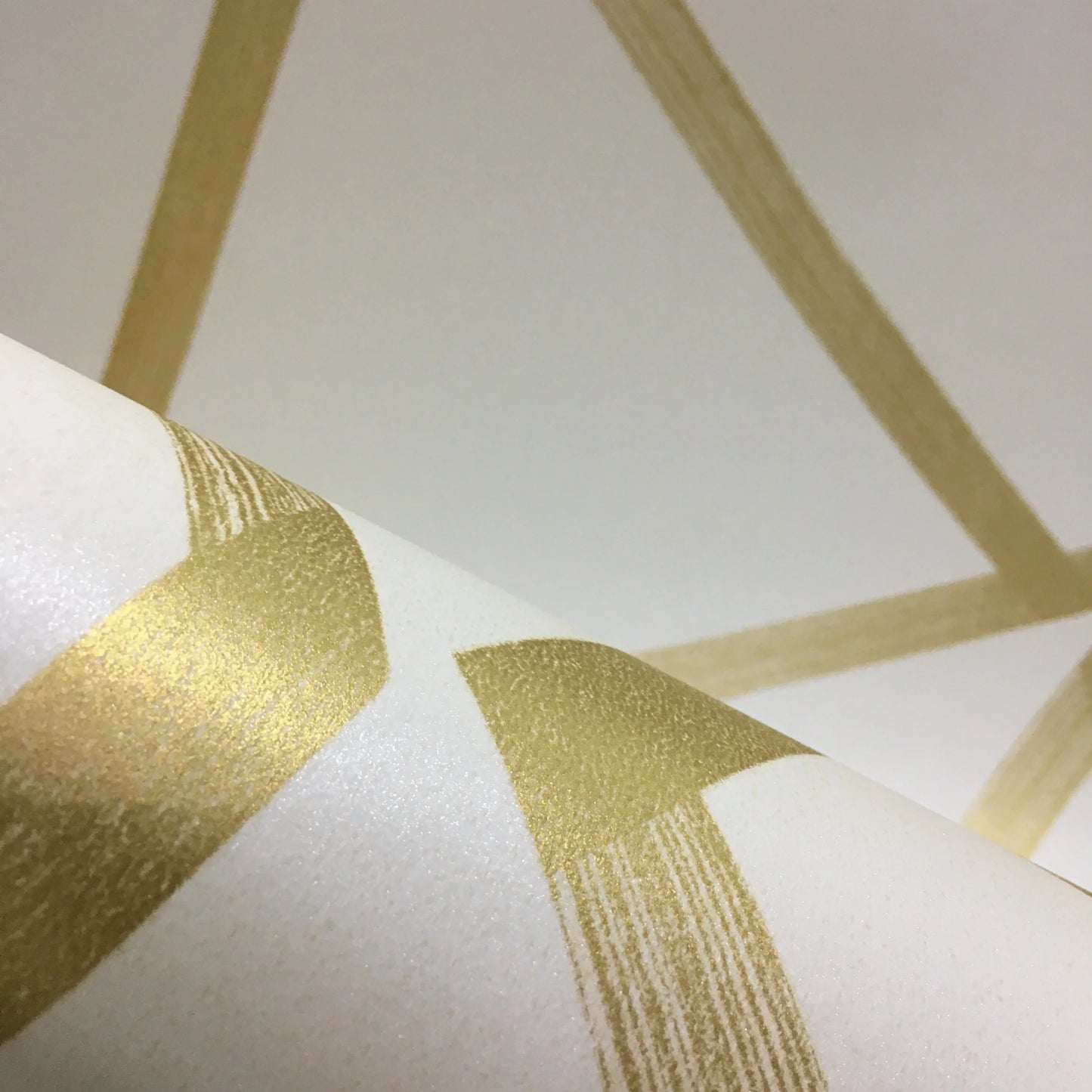 Beige Geometric Paper Wallpaper Roll Gold Triangle Luxury Wall Paper Home Decor