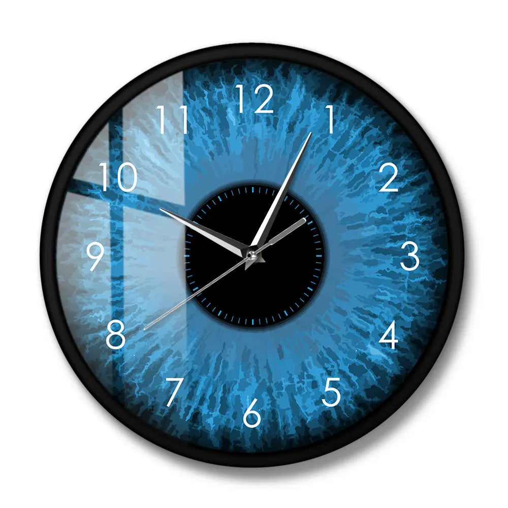 Blue Eyes Iris Opticianry Wall Clock Weird Macro Reptilian Eyeballs Eye Designed Home Decor Clock Eye Doctor Ophthalmology Gifts