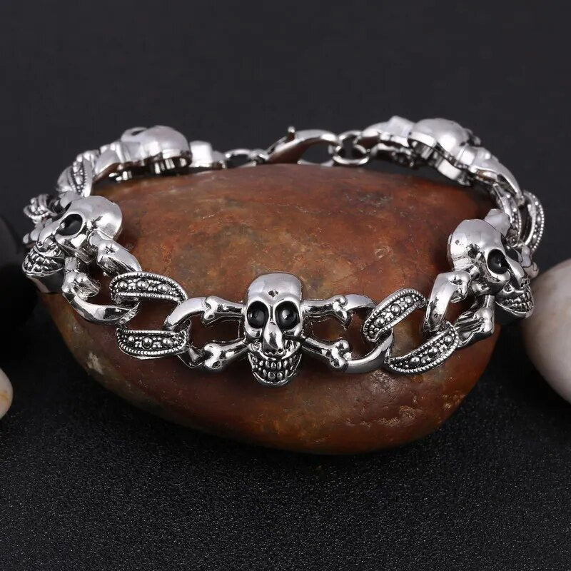 Black Fire Dragon Beads Bracelets Men Vintage Halloween Jewelry Alloy Metal Bracelets&Bangles Homme Drop Shipping