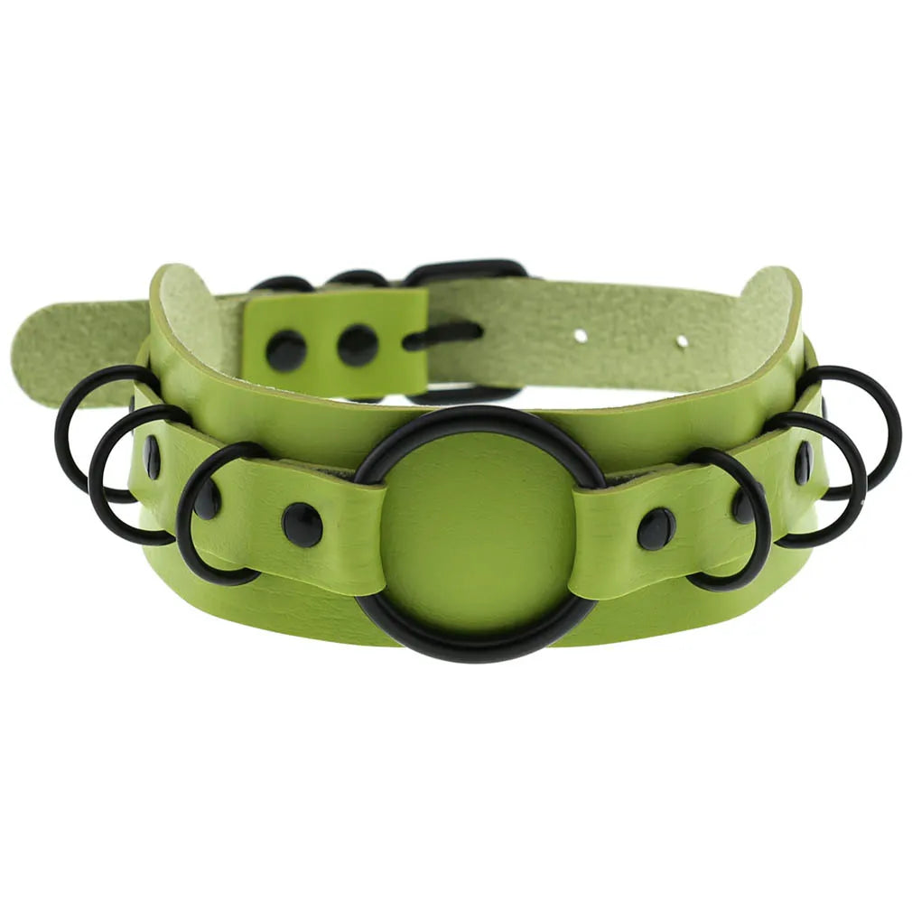 Halloween Cosplay Goth Green Choker Collar Necklaces For Women Emo Punk Balck Spike Geometry Pendant Necklace Y2K Jewelry Gifts