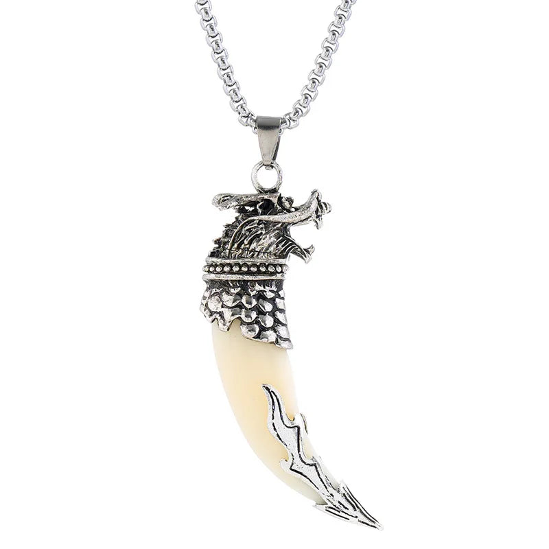 Personality Men's Women's Jewelry Vintage Cross Angel Wing Pendant Necklace  Long Stainless Steel Necklace Charms