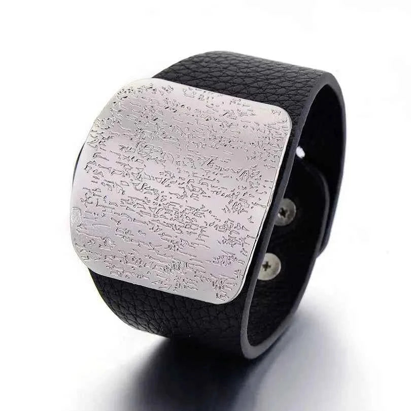 Leather Wide Wrist Bracelet