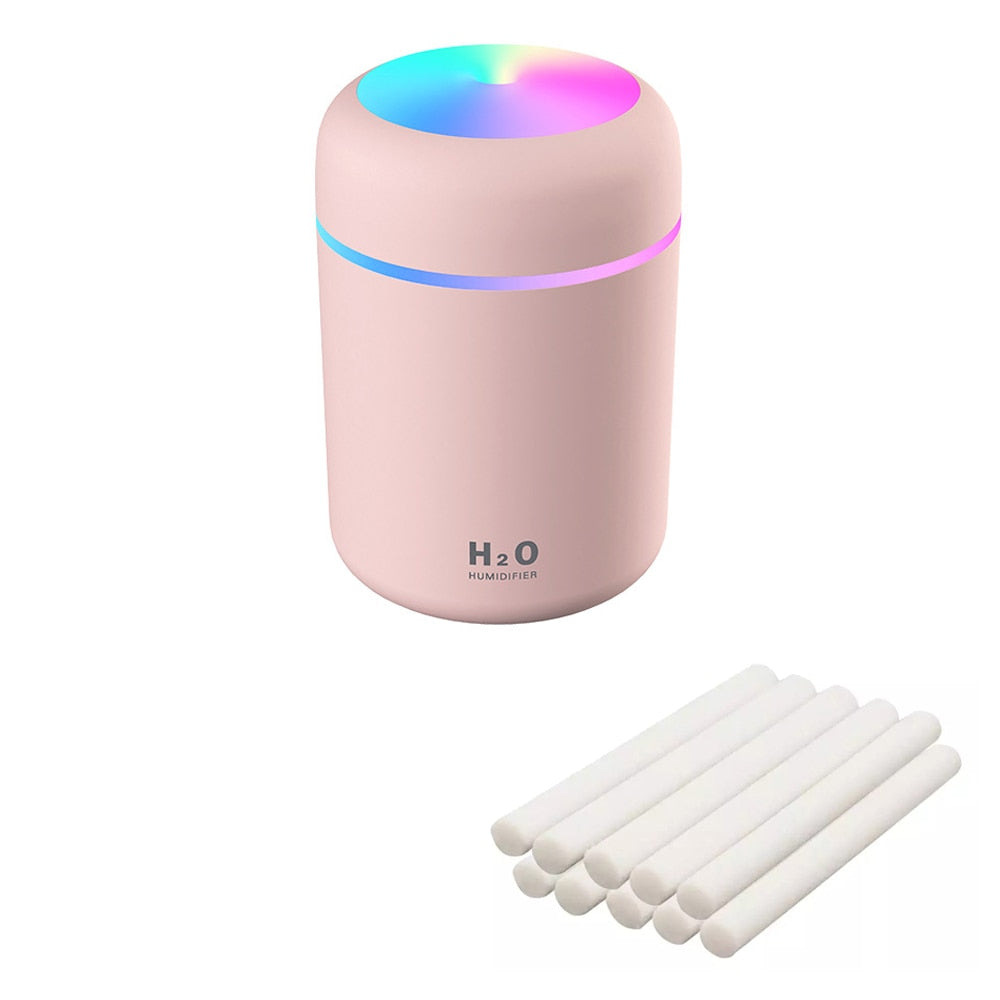 Portable 300ml Humidifier USB Ultrasonic Dazzle Cup Aroma Diffuser Cool Mist Maker Air Humidifier Purifier with Romantic Light