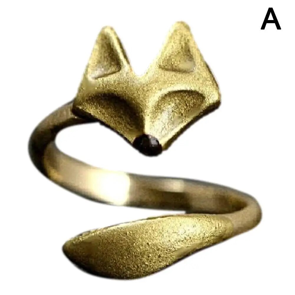 Raccoon Silver Color Plated  Fox Women Rings Adjustable Open Fashion Ring