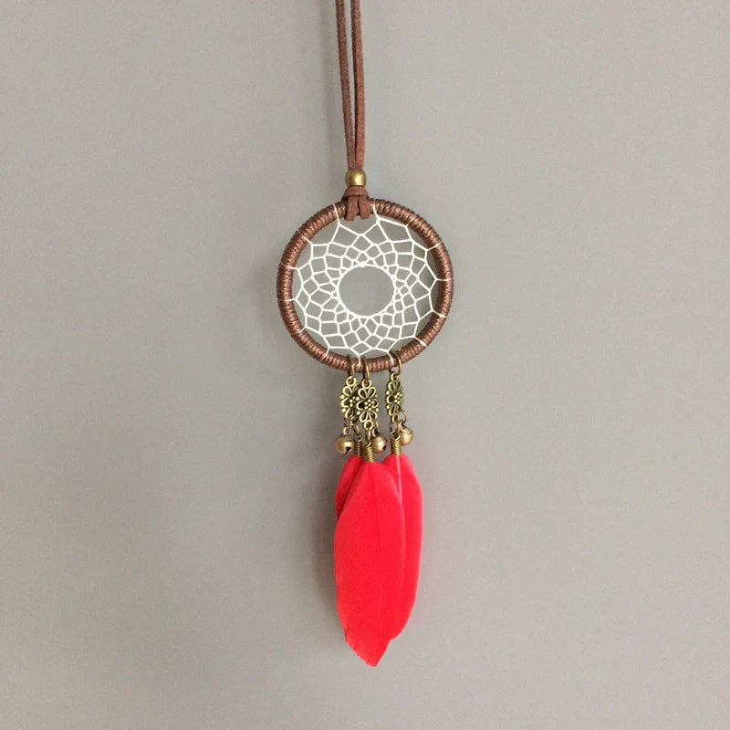 5cm Diameter small dream catcher indian feather dream catchers with jingle bells car home hanging best gift craft