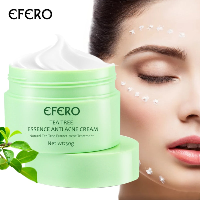 EFERO Tea Tree Anti-acne Face Cream Acne Scar Cream Shrink Pores Face Eliminates Acnes Cream Skin Care Face Cream for Face Care