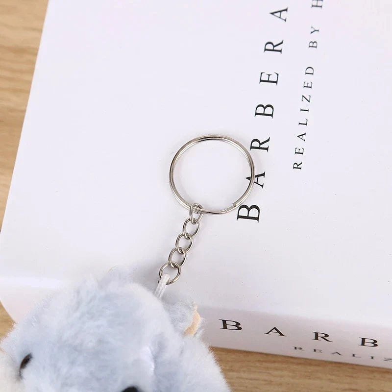 10CM Mini Fluffy Hamster Keychain Women Girl Cute Pompom Rabbit Key Chain On Bag Car Trinket Jewelry Wedding Party Kids Toy Gift