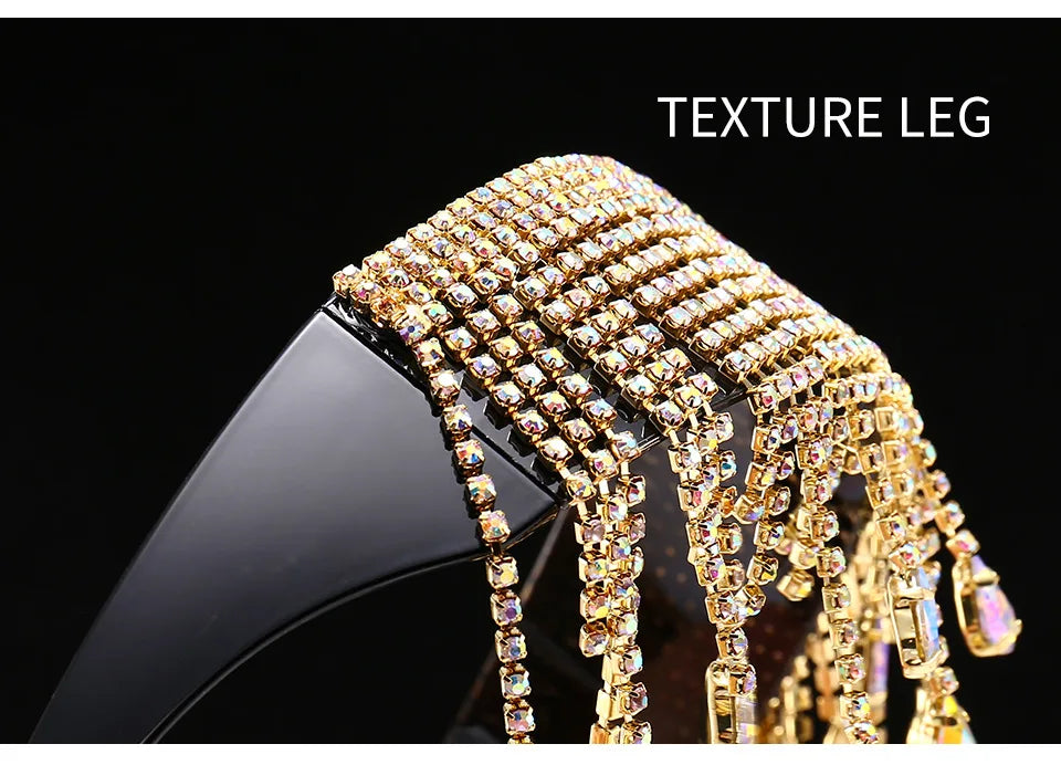 Oversized Tassel Crystal Goggles Sunglasses Women Luxury Desinger Diamond Show Sun Glasses Steampunk  Bling Glasses Shade