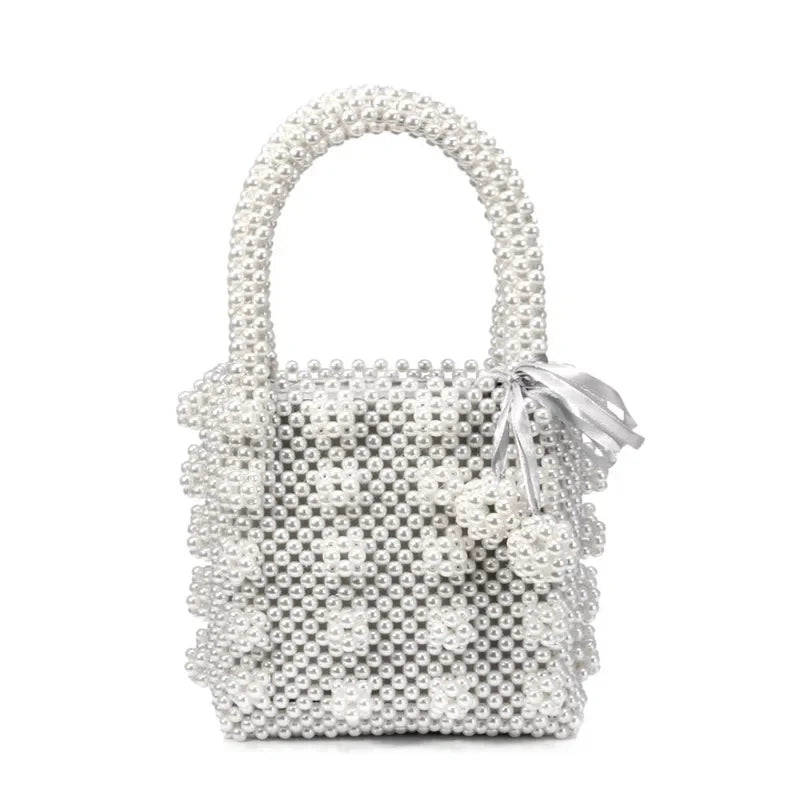 SEKUSA Beded women evening bags diamonds shell lady small day clutches party dinner wedding bridal hollow pearl handbags purse