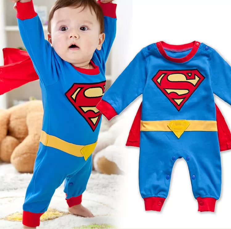 Baby Boy Anime Romper Cartoons Long Sleeve + Smock Halloween Christmas Costume Gift Boys Summer Rompers Spring Autumn Clothing
