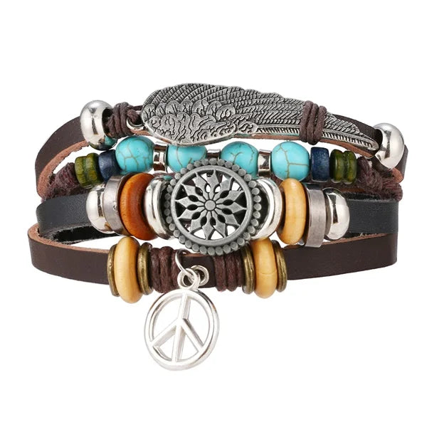 IFMIA Vintage Multi-layer Leather Bracelet Ladies Men's Bracelet Jewelry Bracelets Bangles New Style Party Gift Bohemian Gifts