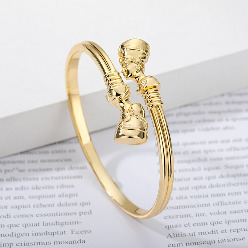 Egyptian Queen Nefertiti Bangles For Women MenAdjustable Africa Couple Bracelet HipHop Punk Bracelets Jewelry Gifts 2022