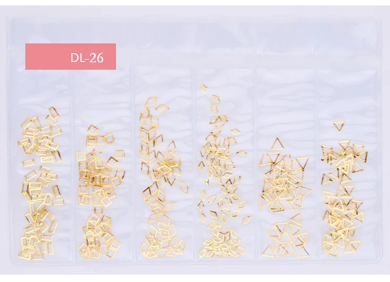 Star Month Hollow Gold and Silver Nail Art Metal Shell 3D Nail Decoration Studs Rhinestones Nail Art Design Charms Stone 1 Bag