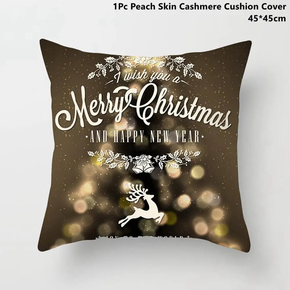 Taoup Gold Merry ChristmasTree Elk Garland Pillowcase Xmas Decor for Home Decor for Christmas Ornaments Xmas Noel New Year Gifts