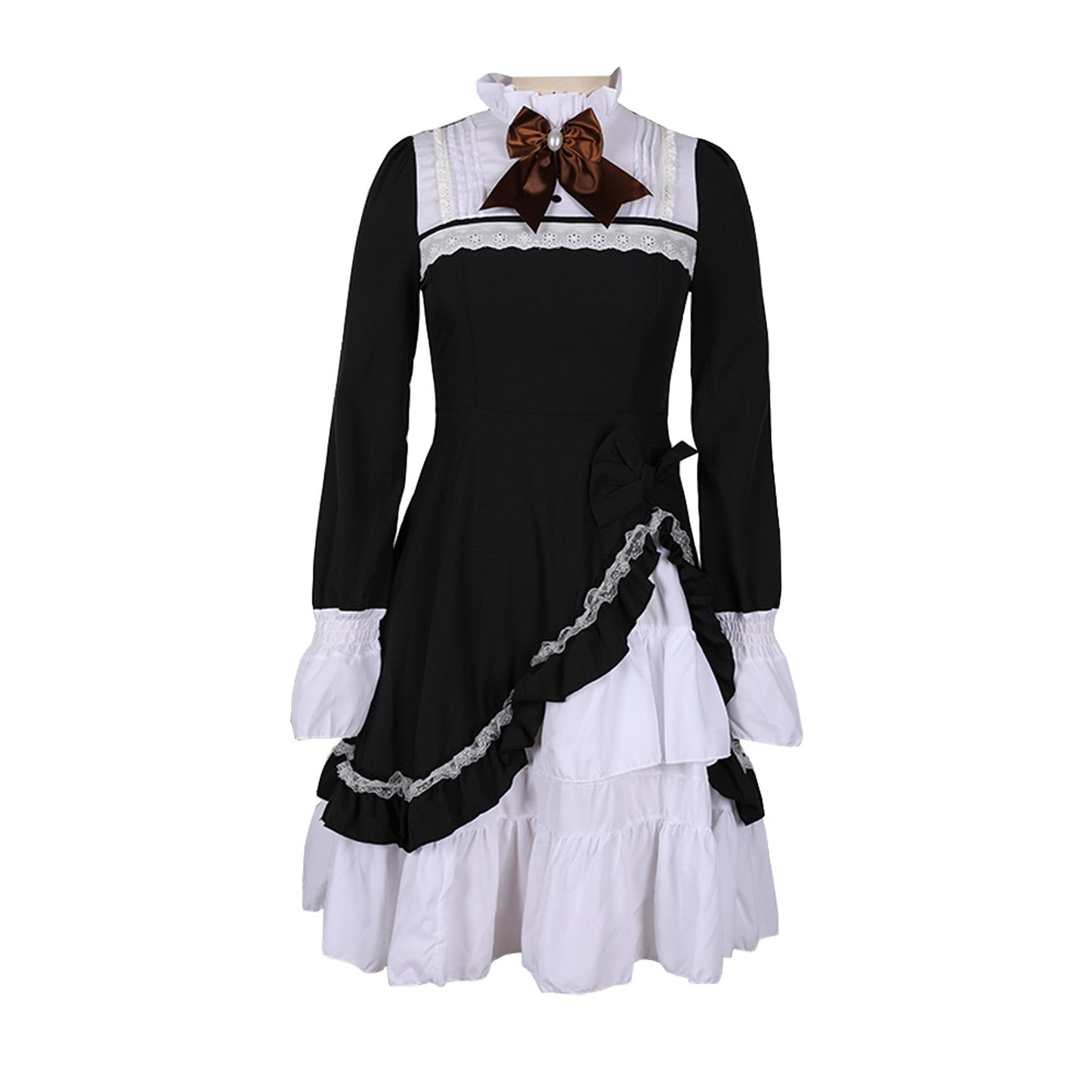 Gothic Lolita Dress For Women Cute Girls Lovely Maid Dress Vintage Ruffles Lace Medieval Elegant Party Dresses Cosplay Costume
