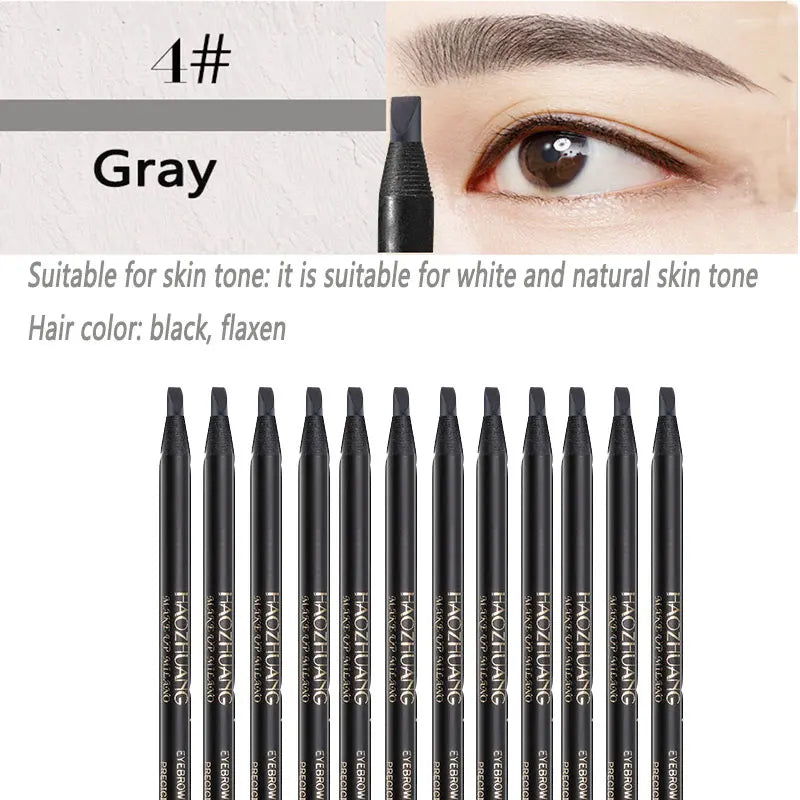 12PCS HaoZhuang Eyebrow Pencil Cosmetic Wholesale Eyeshadow Natural Long-Lasting Tattoo Eyebrows Eaterproof Makeup set Beauty
