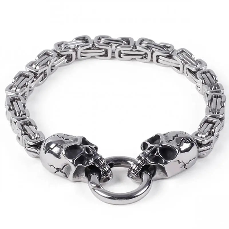 Vintage Gothic Full Skull Bracelet Motorcycle Riding Rock Bike Hip Hop Punk Jewelry Halloween Gift