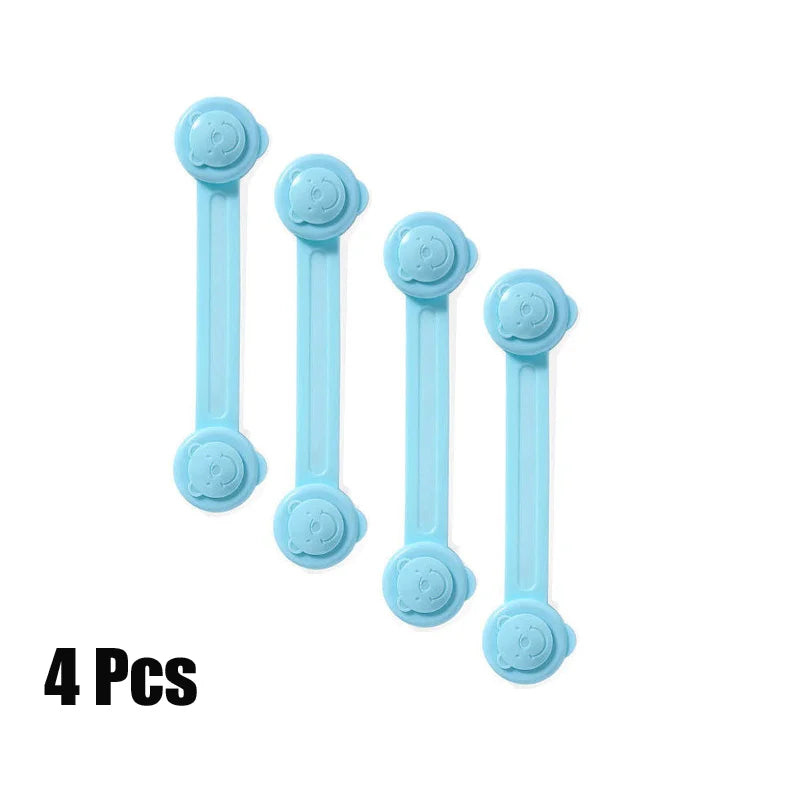4pcs Baby Safety Cabinets Door Lock Plastic Children Security Protector Multi-function Home Cupboard Drawer Safety Locks