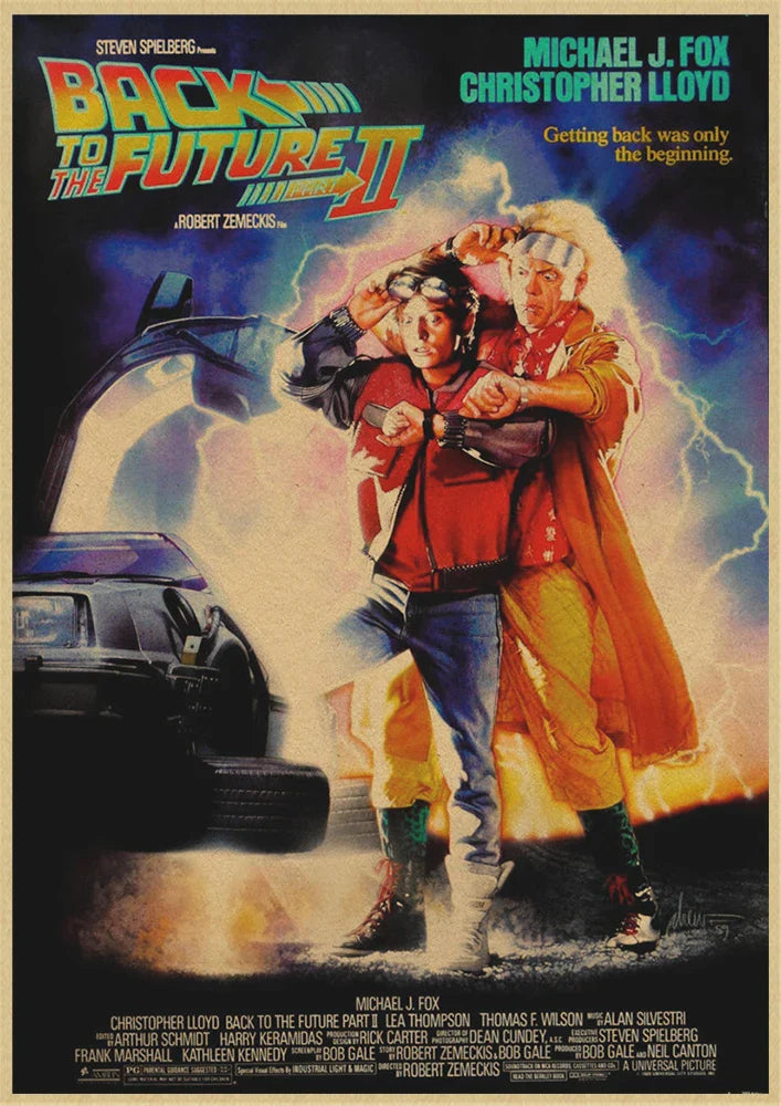 Back to The Future Retro Kraft Poster Decorative DIY Wall Canvas Sticker Home Bar Art Posters Decor
