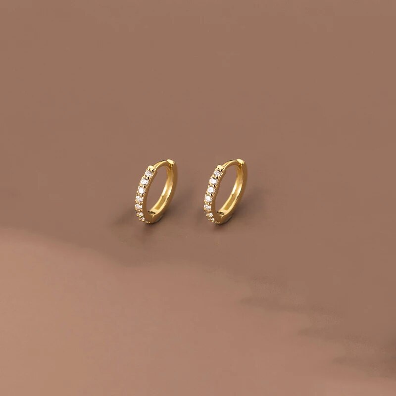 WANTME Silver Earrings for Women 925 Sterling Silver  8/9/10/11/12mm Hoop Earrings Fashion Simple Piercing Jewelry Female