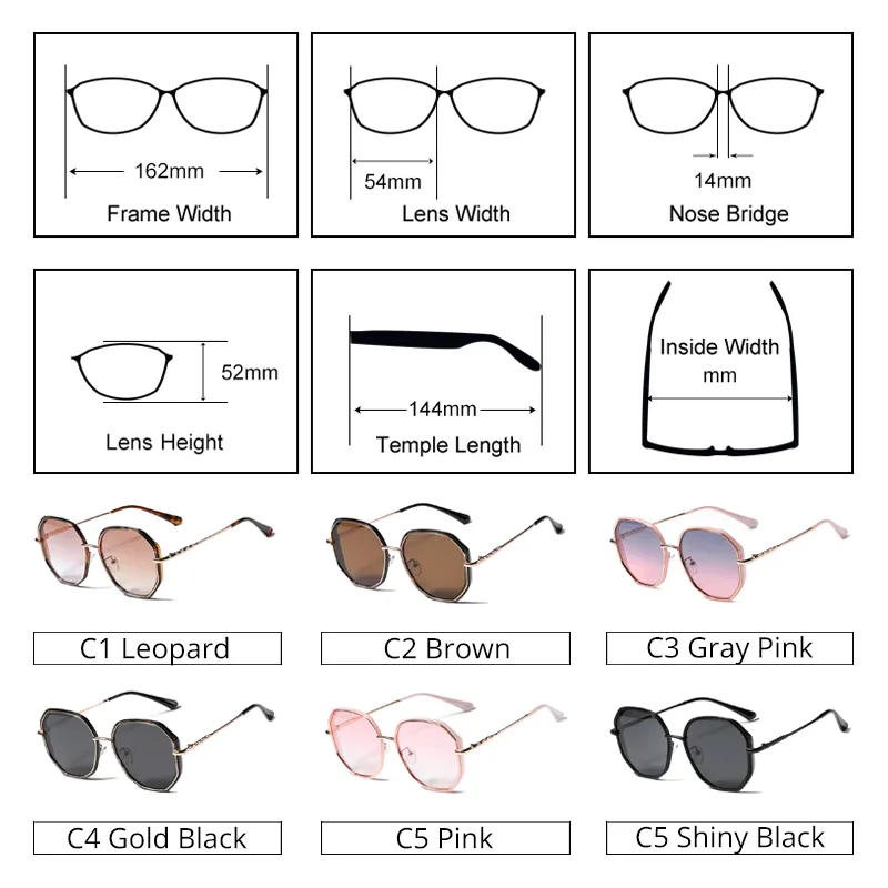 Ralferty Oversized Polygon Women's Sunglasses 2021 New Fashion Vintage Big Sunglases Anti UV okulary przeciwsloneczne damskie