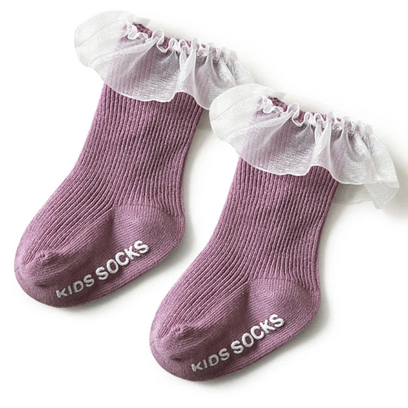 Baby Socks New Kids Toddlers Girls Knee High Long Soft Cotton Lace Baby Children Socks Baby Girl Socks 0 To 3 Years Fall Clothes