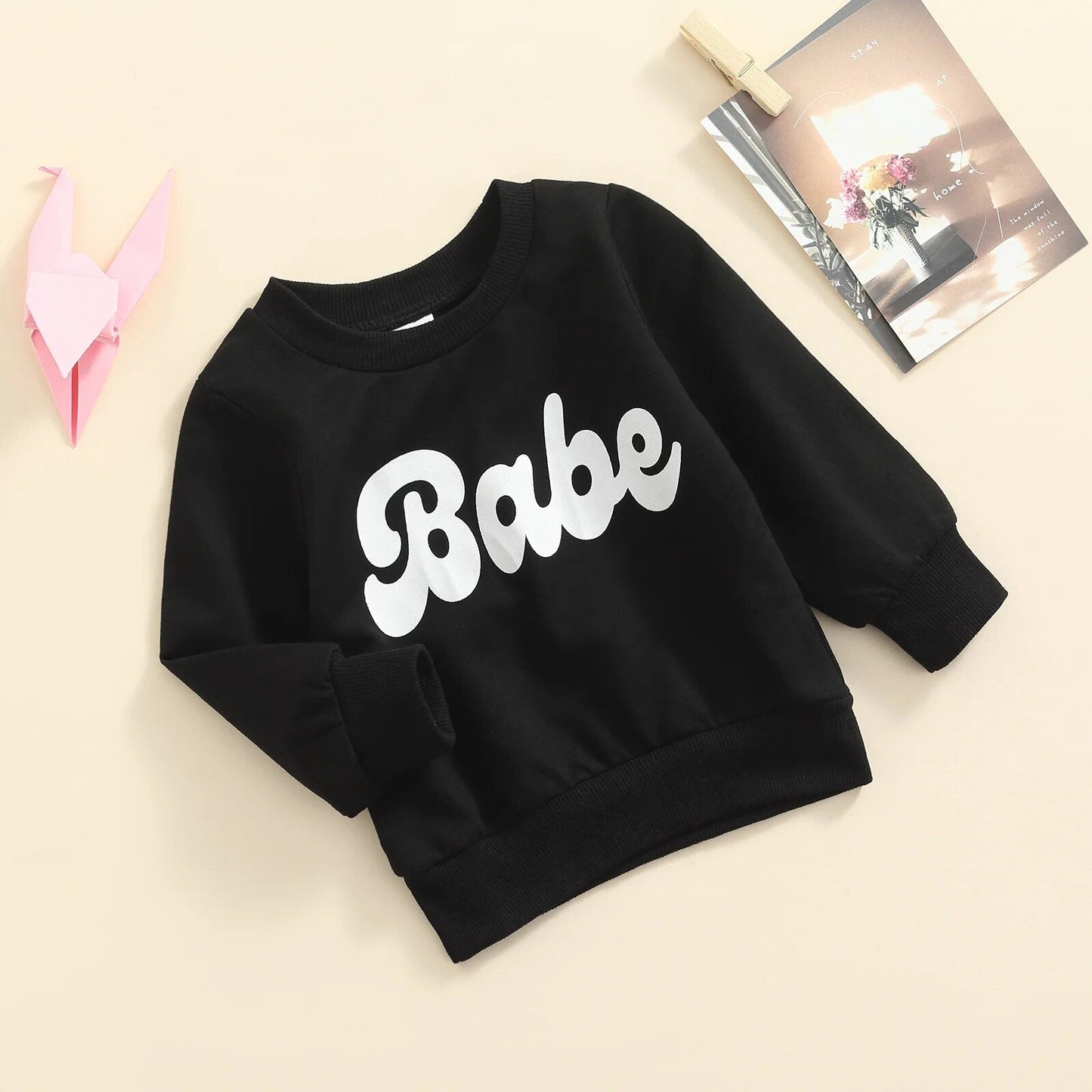 FOCUSNORM 4 Colors Lovely Baby Girls Boys Sweatshirt Tops Outfits 0-3Y Letter Printed Long Sleeve Pullover Outwear
