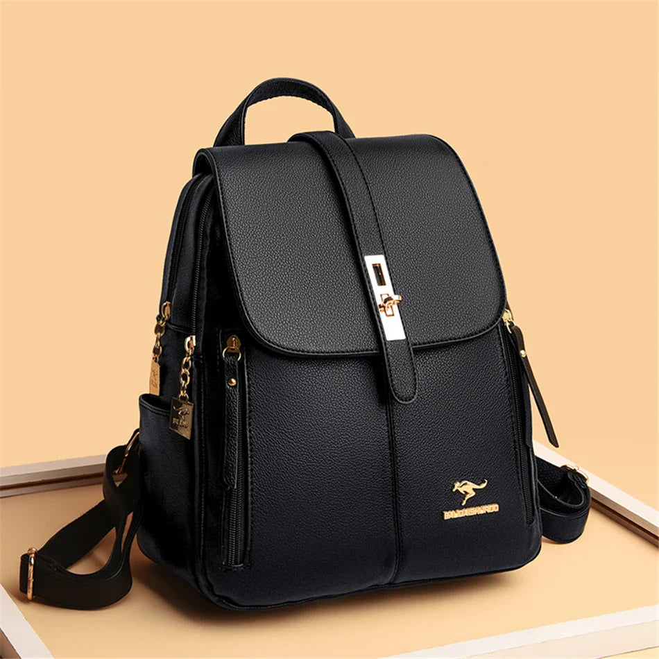 Women Large Capacity Backpack Purses High Quality Leather Female Vintage Bag School Bags Travel Bagpack Ladies Bookbag Rucksack