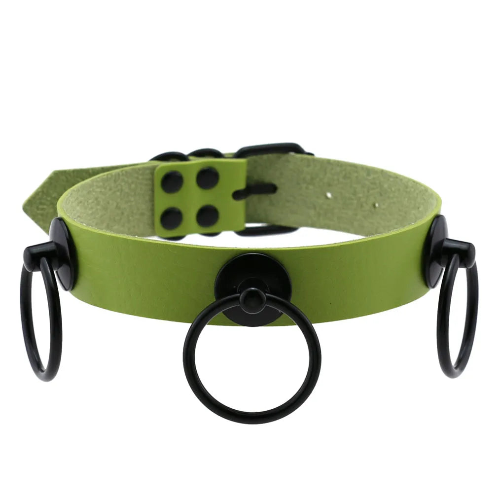 Halloween Cosplay Goth Green Choker Collar Necklaces For Women Emo Punk Balck Spike Geometry Pendant Necklace Y2K Jewelry Gifts