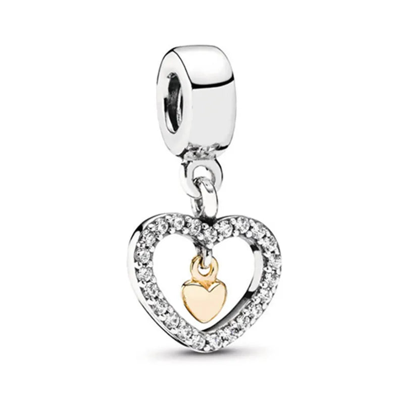 New Animal Footprint Musical Note Safety Chain Crown Boy Pendant Fits Pandora Charm Bracelet DIY Women's Original Beading Gifts