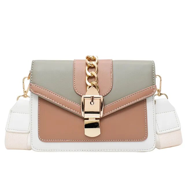 Yogodlns Small Summer Contrast Color PU Leather Crossbody Bags For Women New  Chain Shoulder Messenger Handbags Lady Hand Bag