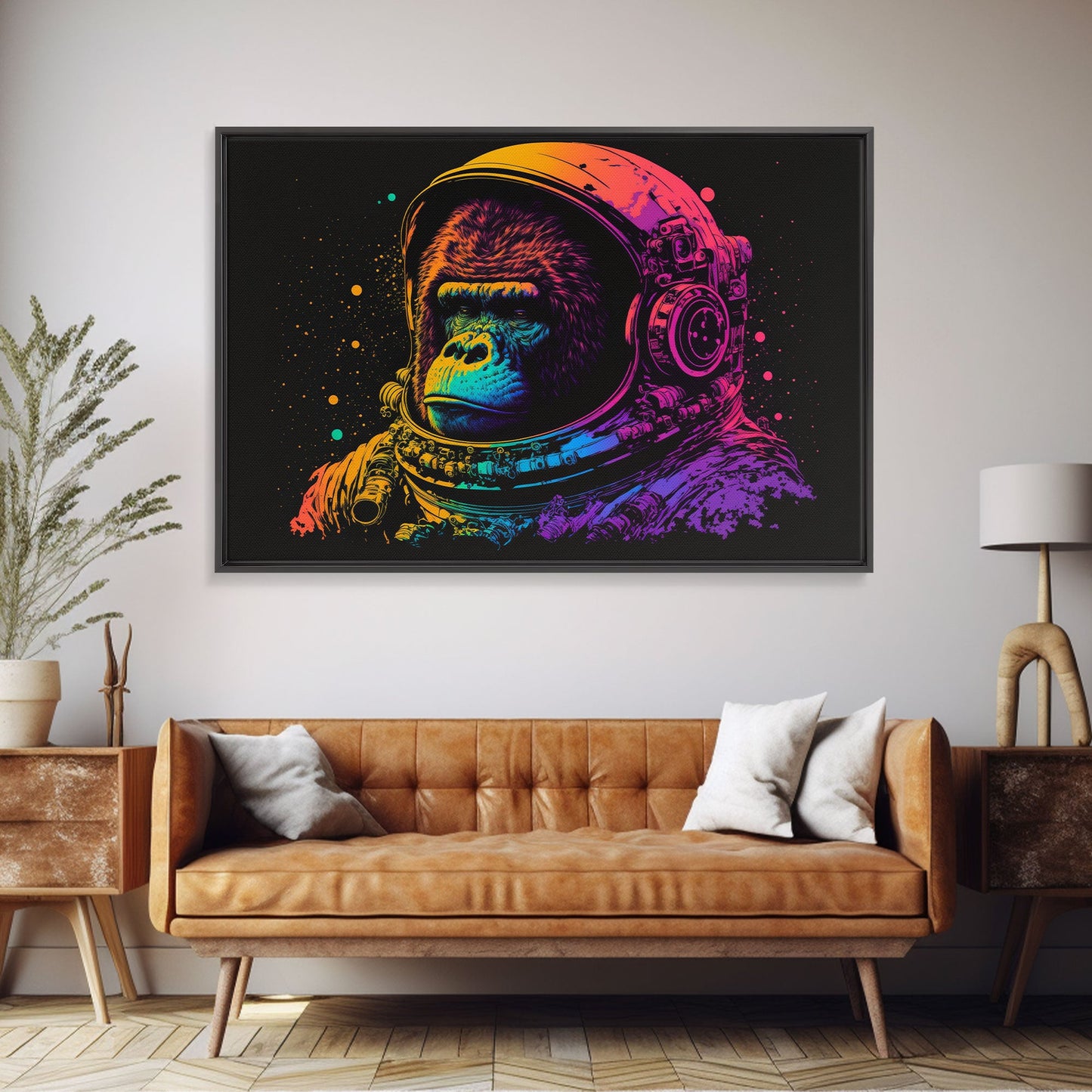 Space Ape, To The Moon Art, Framed Canvas Print, NFT Style Wall Art