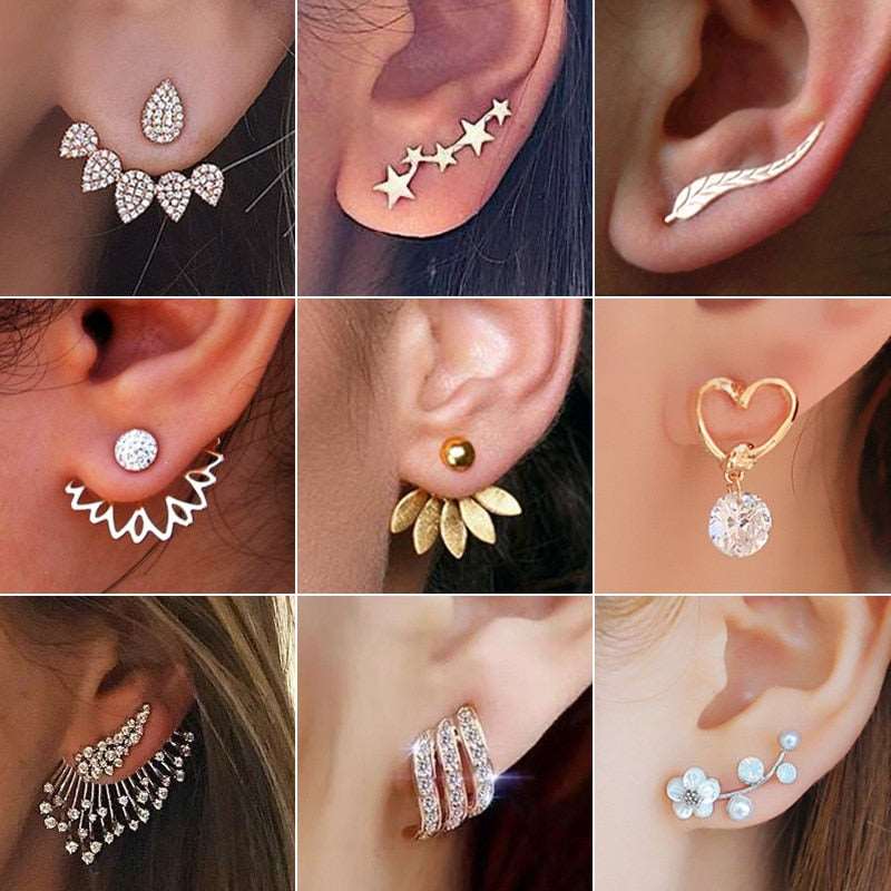 New Crystal Flower Drop Earrings for Women Fashion Jewelry Gold Colour Rhinestones Earrings Gift for Party Best Friend