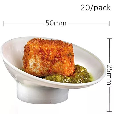 20 Pieces x Home Party Disposable Plastic Tableware Supplies, 70*44mm/60ml Petal Dessert Cake Bowl