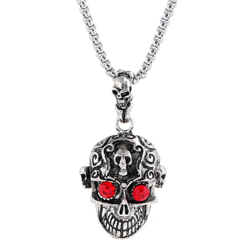 Personality Men's Women's Jewelry Vintage Cross Angel Wing Pendant Necklace  Long Stainless Steel Necklace Charms