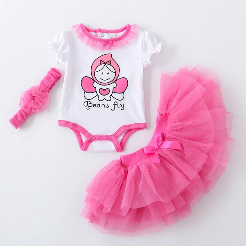 Fashion Newborn Baby Girl Clothes Short Romper,Tutu Skirt & Headband 3 PC Suits Infant Toddler Zebra Summer Girls Clothing Sets