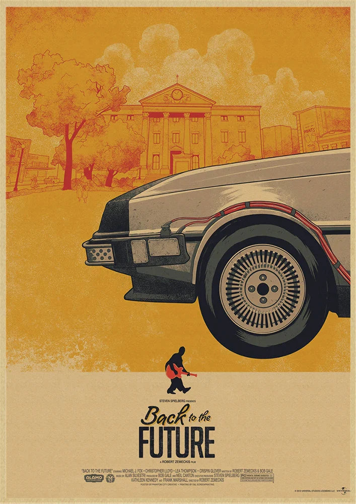 Back to The Future Retro Kraft Poster Decorative DIY Wall Canvas Sticker Home Bar Art Posters Decor
