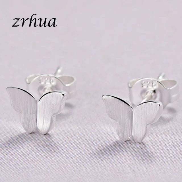 Newest 925 Sterling Silver Needle Women's Jewelry Cute Chic Stud Earrings for School Girls Kids Lady Birthday Gifts S925 Stamp