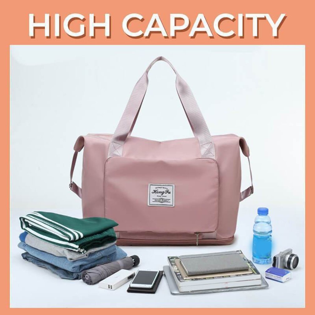 Large Capacity Folding Travel Bags Waterproof Tote Handbag Travel Duffle Bags Women Multifunction Dry&amp;wet Separation Bag