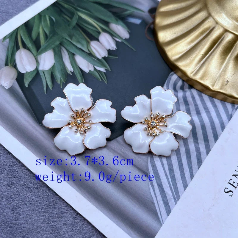 Statement Stud Earrings Alloy Dirp Glaze Brincos Party Wedding Accessories For Women's Jewelry